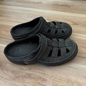 Crocs Mesa Fisherman Shoes black size 9
